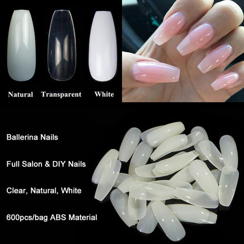 Ballerina Transparent/Natural False Nails - Proxy Nail Polish
