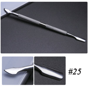 17 Type Stainless Steel Cuticle Pusher Manicure / Pedicure - Proxy Nail Polish